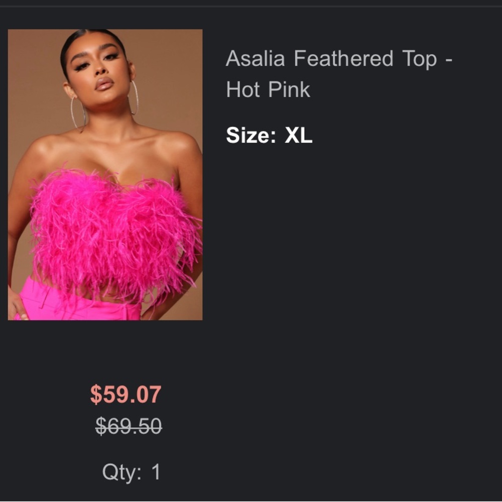 NWT FASHION NOVA FEATHER TOP - Pink